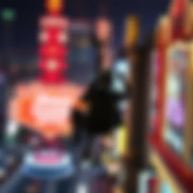 Thrilling experience of a zip liner soaring over Fremont Street